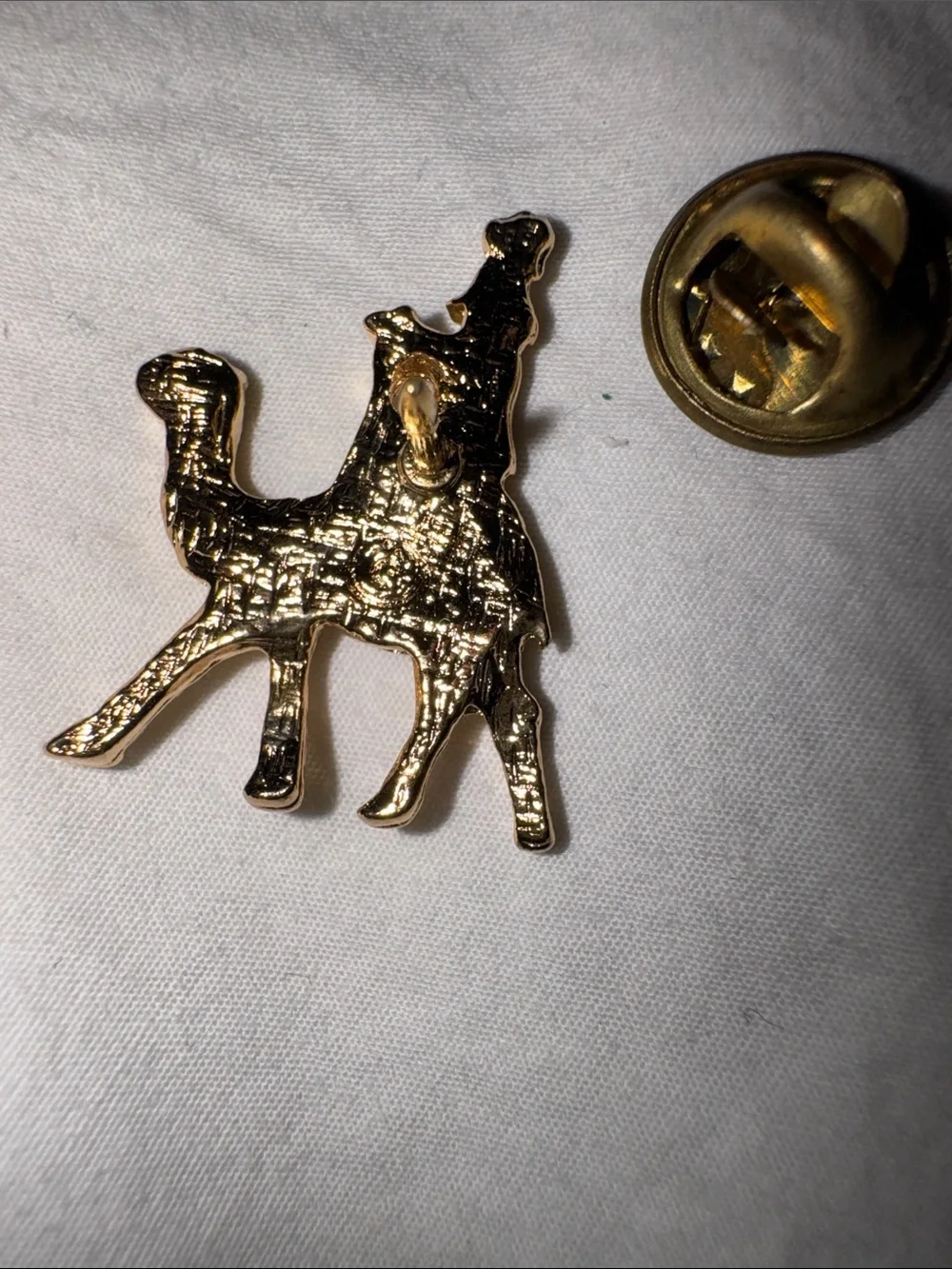 Gold-tone Man on a Camel Lapel Pin/ Tie Tack - Animal Motif